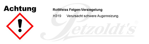 Felgen-Versiegelung, RotWeiss CLP/GHS Verordnung