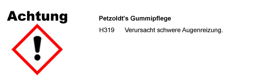 Premium Gummipflege CLP/GHS Verordnung